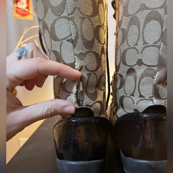 COACH PEGGY BOOTS LACE UP SNOW BOOTS MID CALF Y2K SIZE 7 - Picture 4 of 8